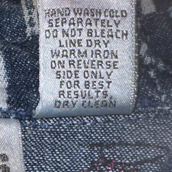 Chico's Denim Jacket Women's Size 2 (12/14) Blue Colorful Ribbon Art To Wear - Picture 8 of 10